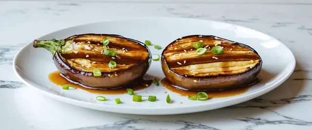 Miso Glazed Eggplant with Green Onions