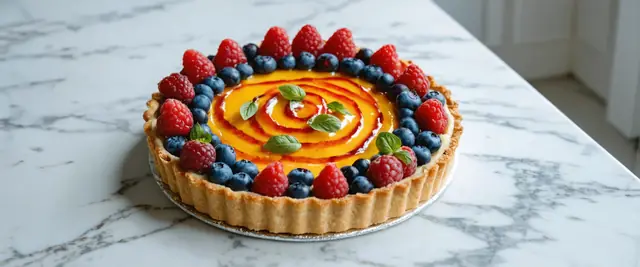 Mixed Berry Basil Tart