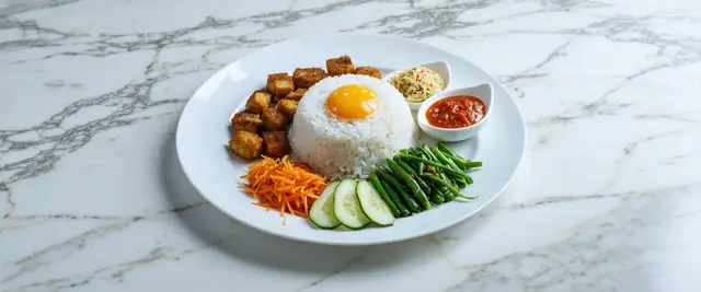 Mixed Vegetable Rice (Nasi Campur)