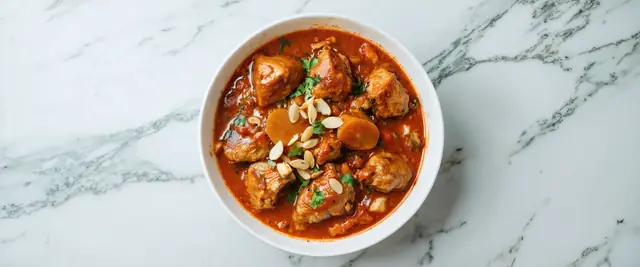 Moroccan Chicken Stew with Ras El Hanout and Almonds