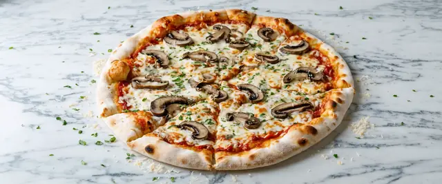 Mushroom and Mozzarella Pizza
