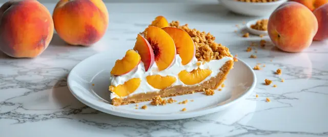 No-Bake Peach Crumble Cake
