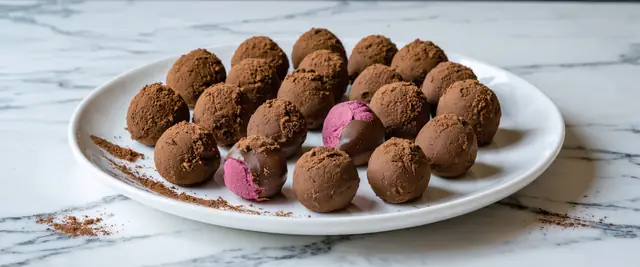 No-Bake Raspberry Dark Chocolate Truffles