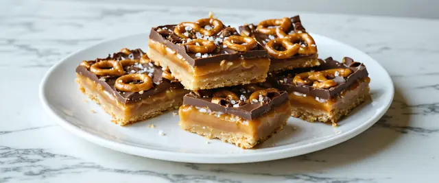 No-Bake Salted Caramel Pretzel Bars