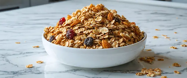 Nutty Quinoa Granola with Dried Fruit Medley