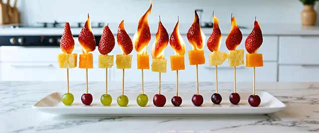 Olympic Torch Fruit Skewers