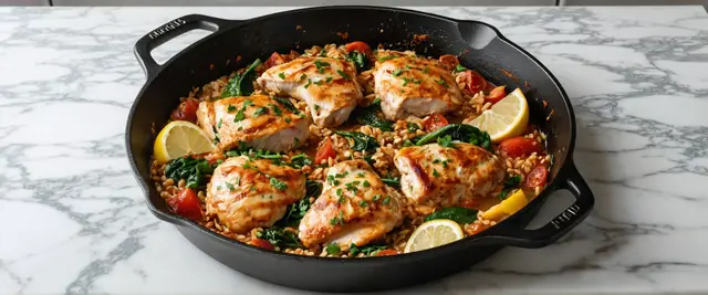 One-Pan Farro and Chicken Skillet with Paprika