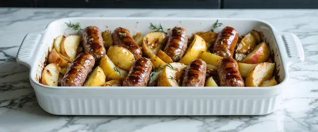 One-Pan Sausage Bake with Roasted Apples and Onions