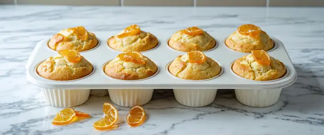 Orange Cardamom Muffins with Candied Orange Peel