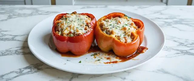 Orzo-Stuffed Bell Peppers with Marinara