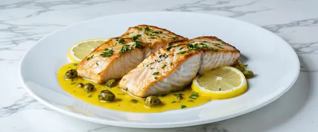 Pan-Seared Swordfish with Caper-Lemon Sauce