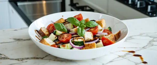 Panzanella Salad with Balsamic Reduction