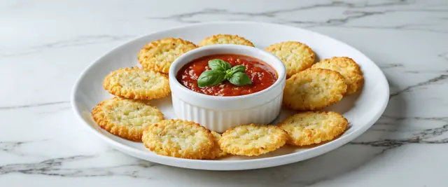 Parmesan Crisps with Marinara Dip