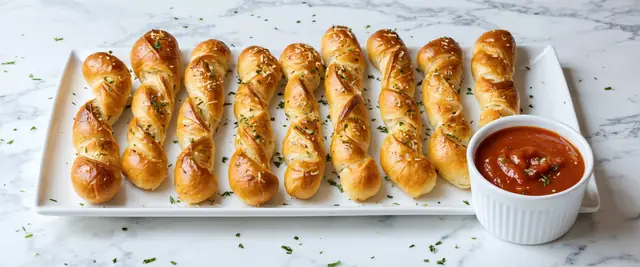 Parmesan Garlic Breadsticks with Marinara