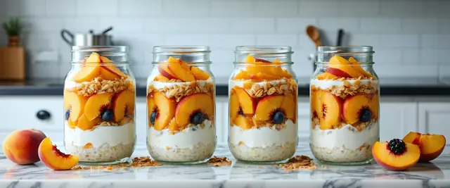 Peach Cobbler Overnight Oats