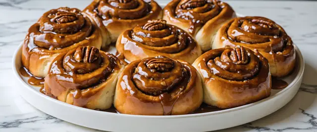 Pecan Sticky Buns with Bourbon Glaze