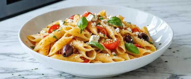 Penne with Feta Crumbles