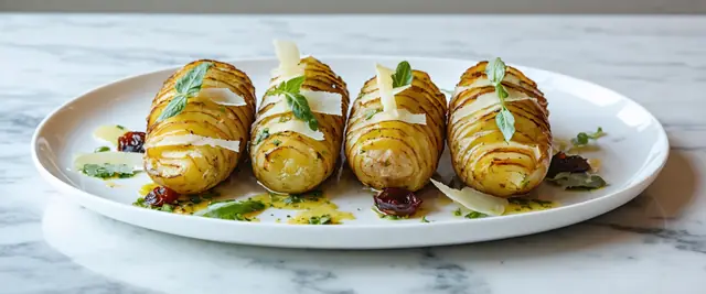 Pesto and Sundried Tomato Hasselback Potatoes