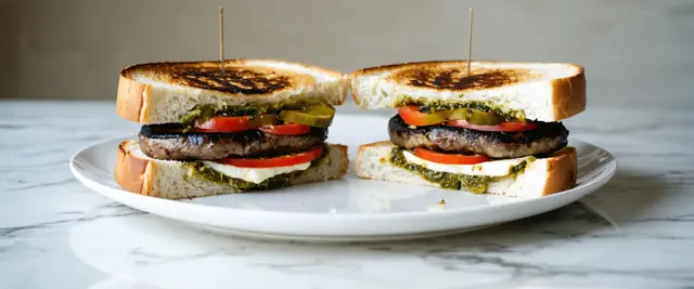 Pesto Grilled Portobello Burgers