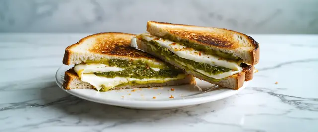 Pesto Mozzarella Grilled Cheese Sandwich