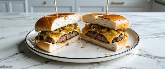 Philly Cheesesteak Burger with Provolone