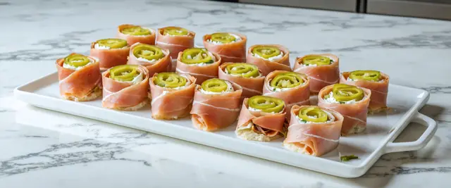 Pickles Wrapped in Turkey Slices