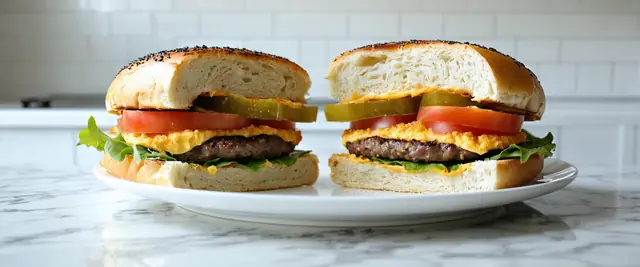 Pimento Cheese and Fried Green Tomato Burger with Remoulade