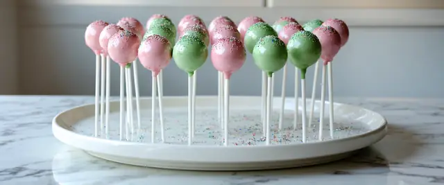 Pink and Green Glittery Fairytale Cake Balls