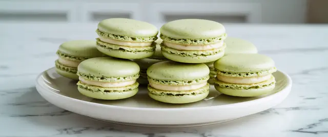 Pistachio Rosewater Macarons