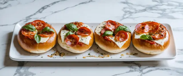 Pizza Bagels with Truffle Oil