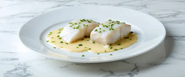 Poached Halibut with Champagne Beurre Blanc
