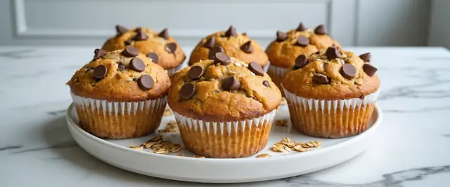 Pumpkin Muffins with Oats and Chocolate Chips