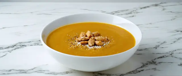 Pumpkin Soup with Maple Syrup and Nutmeg