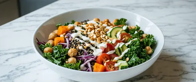 Quinoa Kale Power Bowl with Lemon Tahini Dressing