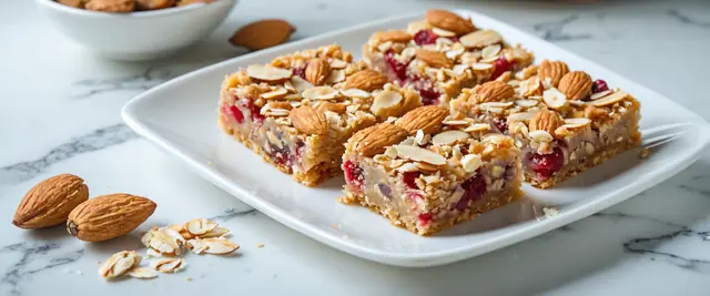 Raspberry Almond Energy Squares