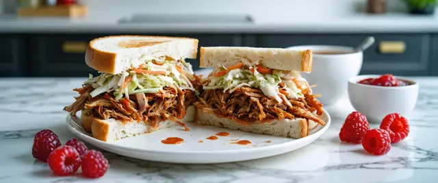 Raspberry Balsamic BBQ Pulled Pork Sandwiches