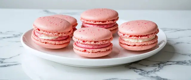 Raspberry Macarons