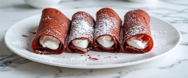 Red Velvet Crepes with Cream Cheese Filling