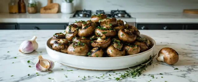Roasted Garlic Grilled Mushrooms