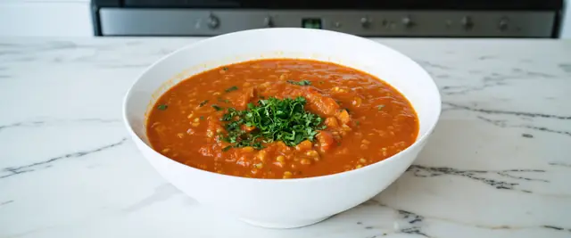 Roasted Red Pepper and Lentil Soup