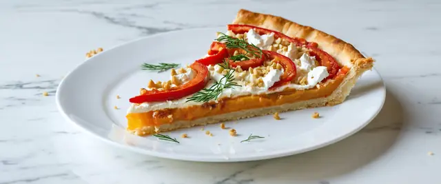 Roasted Red Pepper Hummus Tart