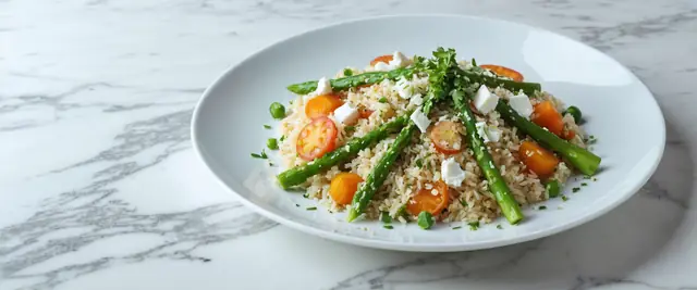 Roasted Spring Vegetables with Herbed Quinoa and Roasted Garlic