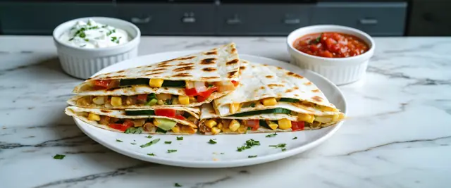 Roasted Vegetable Quesadillas with Pepper Jack Cheese