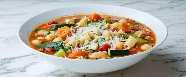 Robust Minestrone Soup with Parmesan Rind and Italian Herbs