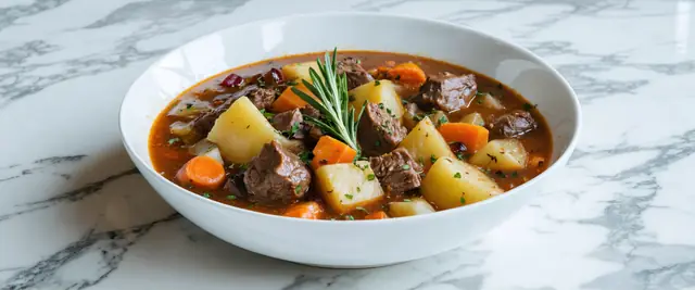 Rustic Venison and Potato Stew with Juniper Berries and Rosemary