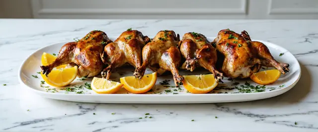 Saffron and Citrus Marinated Quail