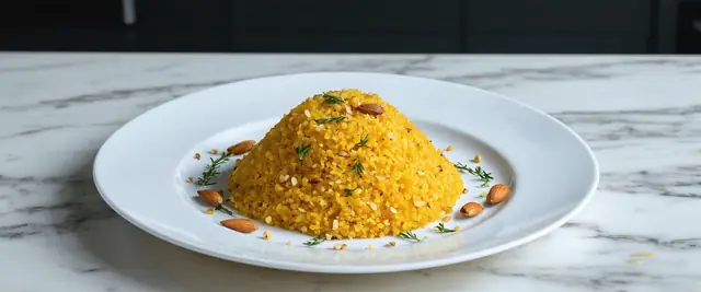 Saffron Infused Couscous with Almonds
