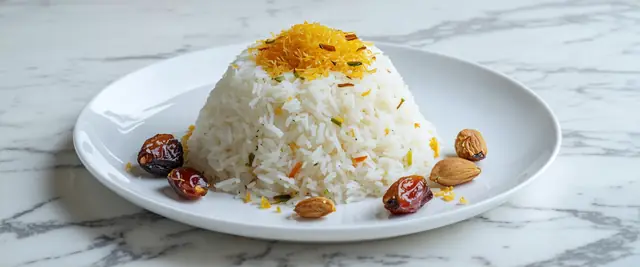 Saffron Rice with Dates (Khormah Polo)