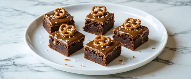 Salted Caramel Pretzel Brownie Bites