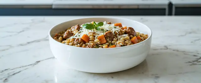 Sausage and Barley Bounty with Mustard and Sage